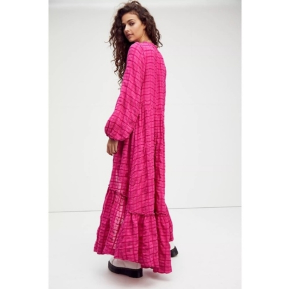 Free People Edie Maxi Dress - Vibrant Hot Pink - Picture 3 of 15